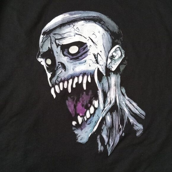 Gildan Dry Blend Unisex Black Custom Zombie Screen Print Graphic T-Shirt L XL 2X - Picture 11 of 11